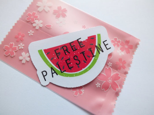 Free Palestine Watermelon Sticker - Palestine Solidarity Vinyl Decal for Laptop, Water Bottle, Motorbike, iPad – Resistance Art for Gaza