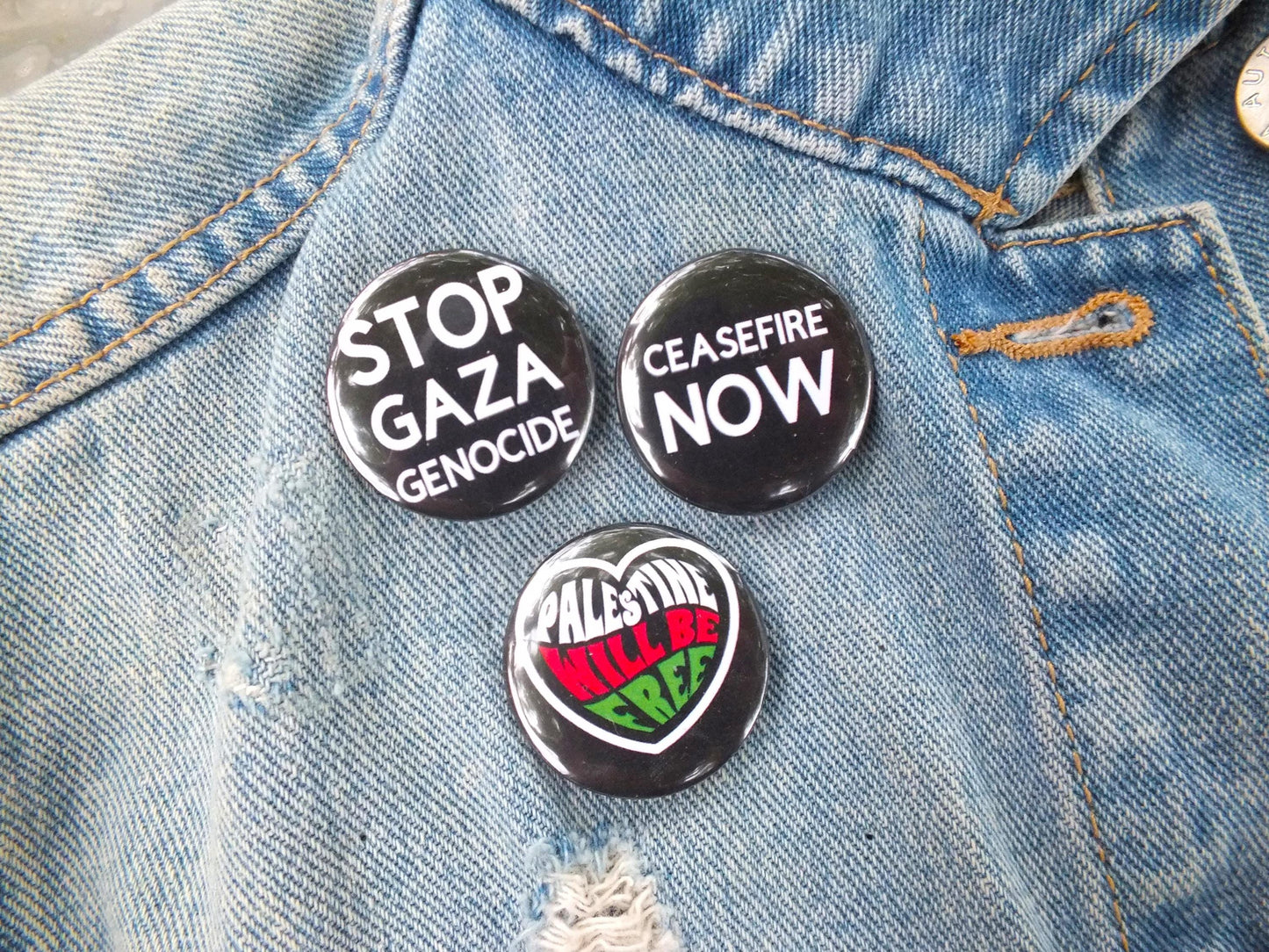 Free Palestine Heart Badge – Ceasefire Now Round Pin – Activist Gift or Statement Accessory - Pro Palestinian Button Badge for Gaza
