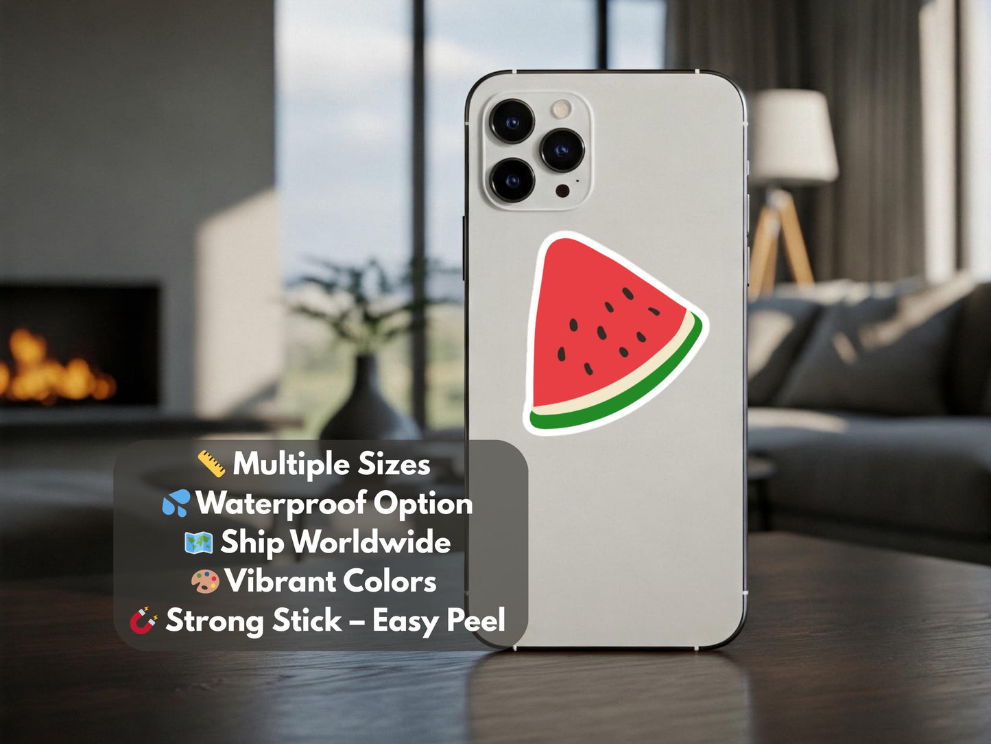 Pro Palestine Watermelon Decal - Glossy Waterproof Sticker for Laptop, Water Bottle, iPad, Phone Case, Journal – Political Stickers for Gaza