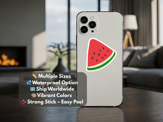 Pro Palestine Watermelon Decal - Glossy Waterproof Sticker for Laptop, Water Bottle, iPad, Phone Case, Journal – Political Stickers for Gaza