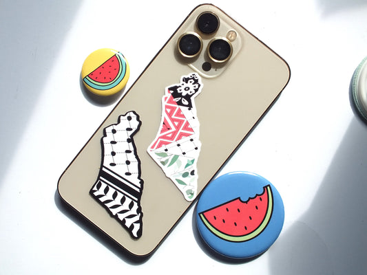 Keffiyeh Pattern Sticker – Free Palestine Vinyl Decal for iPhone, Laptop, Journal, Notebook, Car Windscreen – Palestine Embroidery Pattern