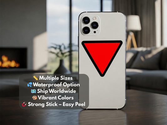 Palestine Red Triangle Sticker - Glossy Vinyl Symbol for Resistance and Identity – Suitable for Laptop, Water Bottle, iPad, Notebook