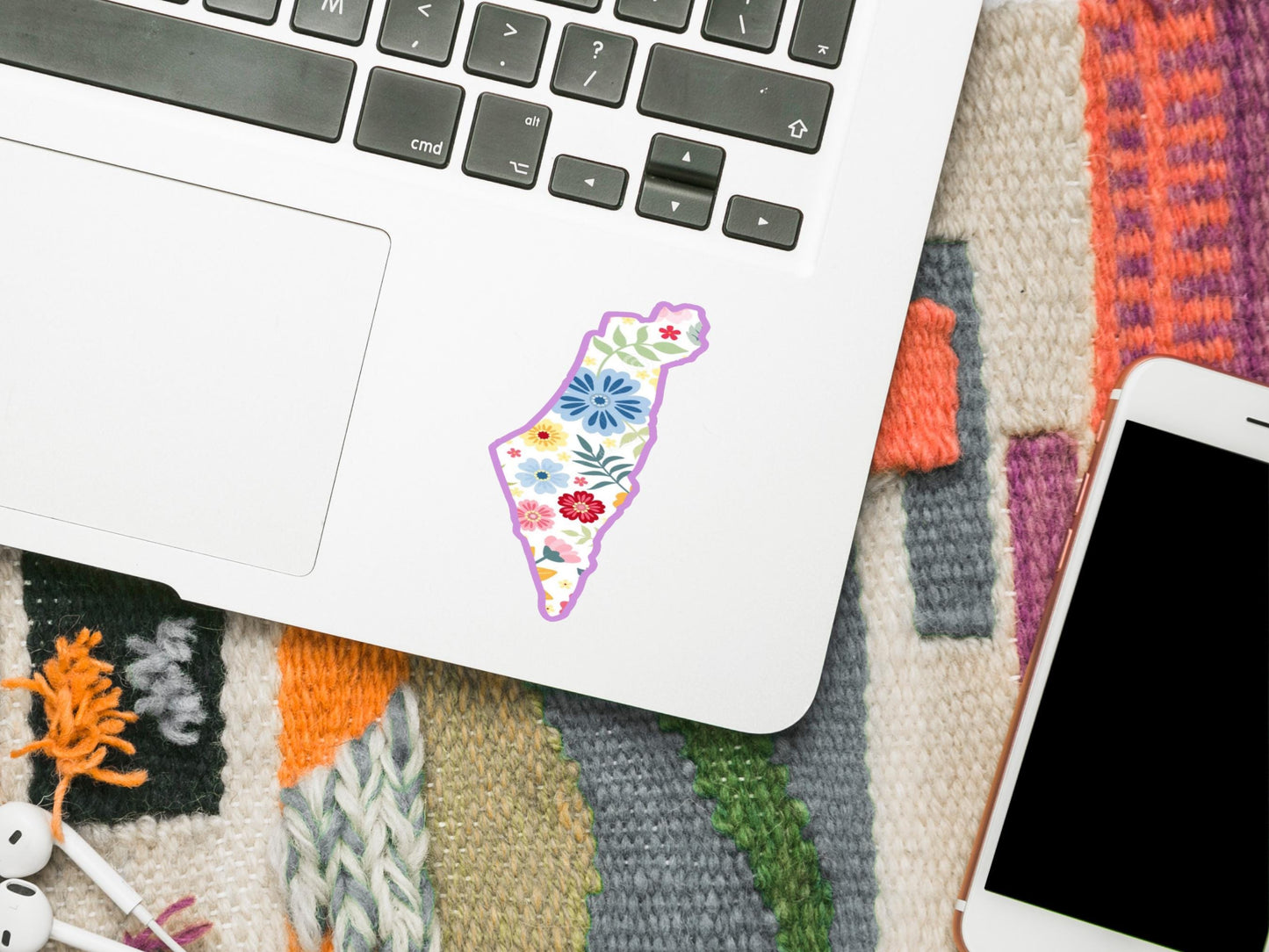 Floral Sticker for Palestine - Bold Glossy Vinyl Decal for Bumper, Water Bottle, Journal – Political Statement - Stand with Gaza Gift