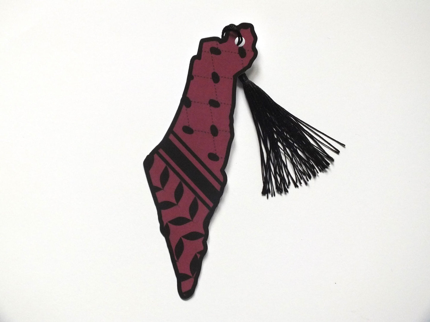 Palestine Support Bookmark – Keffiyeh Embroidery Print – Handmade Gift for Activist Readers - Pro Palestine Gift for Book Lover