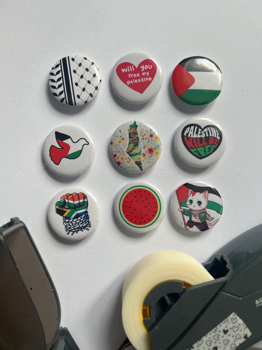 Pro-Palestine Pins - % Proceeds Donated to Palestinian Charity - Show Your Solidarity and Support with these Free Palestine Pins