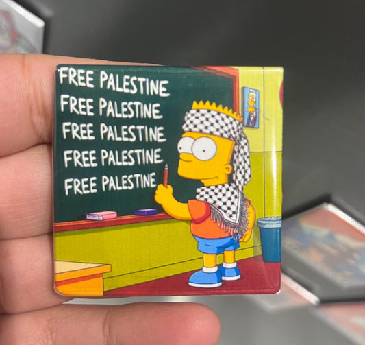 Pro Palestine Political Magnet – Free Palestine Fridge Accessory with Watermelon & Keffiyeh Artwork for Awareness and Pride