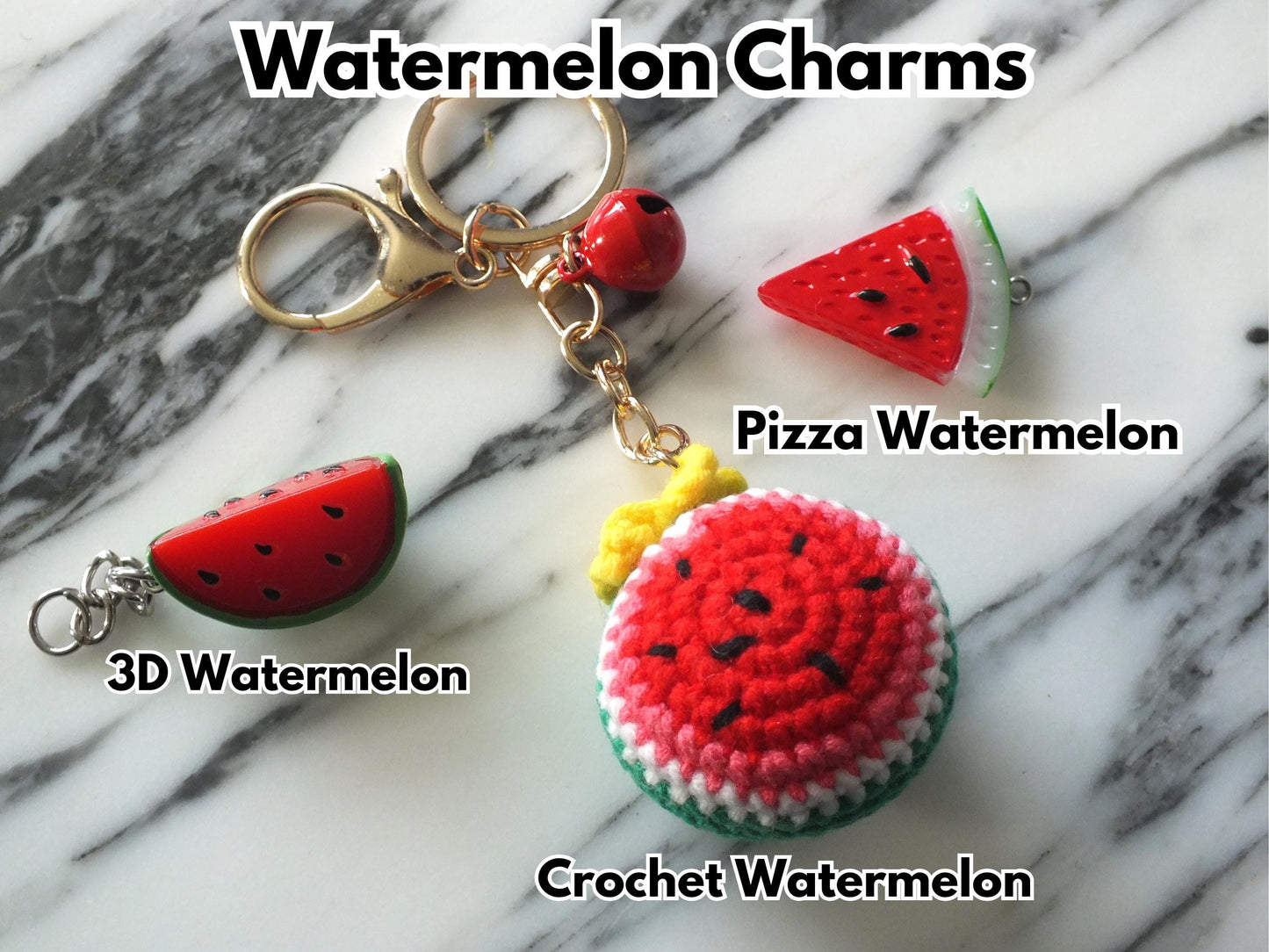 Pro Palestine Keychain – Acrylic Heart with Keffiyeh Print & 3D Watermelon Charm – Solidarity Gift with Crochet Watermelon