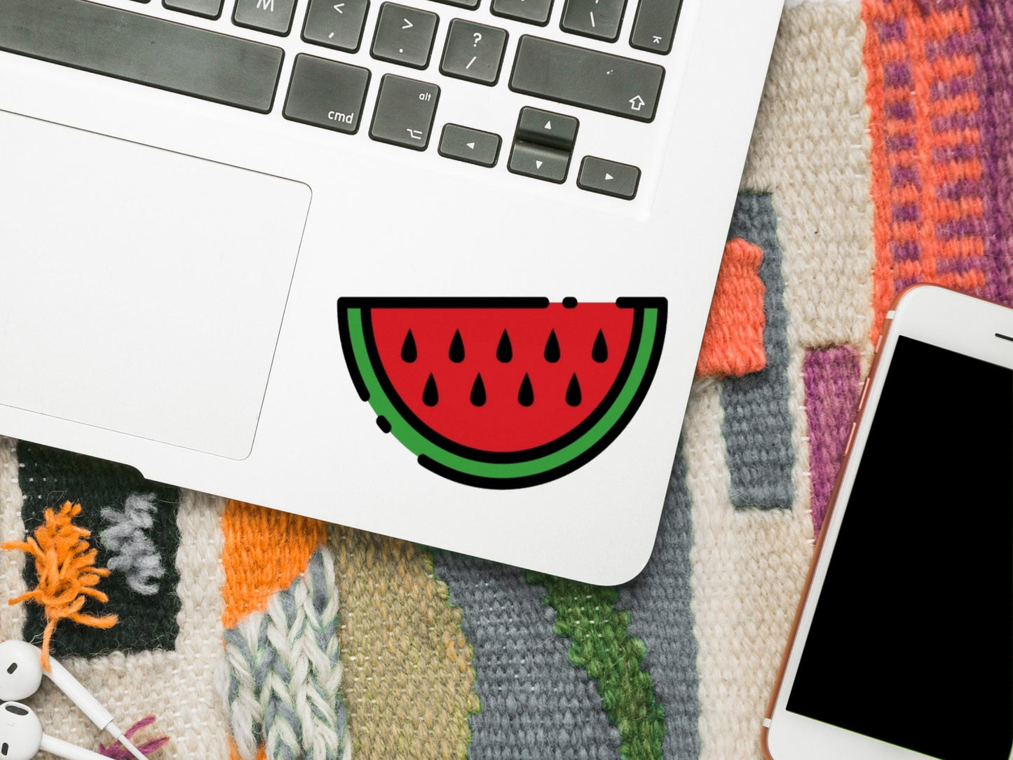 Pro Palestine Watermelon Stickers - Minimalist Decal for iPhone, Car Window, Car Bumper, Water Bottle – Symbol of Palestine Sticker
