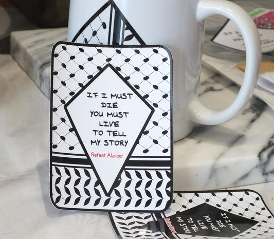 Glossy Vinyl Magnet for Gaza – Keffiyeh Palestine Design for Pro Palestine Activist Fridge Art - Kitchen Decor for Awareness