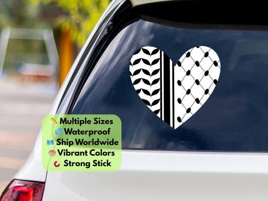 Palestine Keffiyeh Sticker – Glossy Free Palestine Decal, Pro-Palestine Vinyl Sticker, Waterproof Laptop Sticker, Political Activism Gift