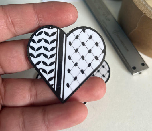 Palestinian Keffiyeh Sticker – Glossy Vinyl Resistance Art for Laptop, Water Bottle, Car Bumper – Symbol of Solidarity with Proceeds to Gaza