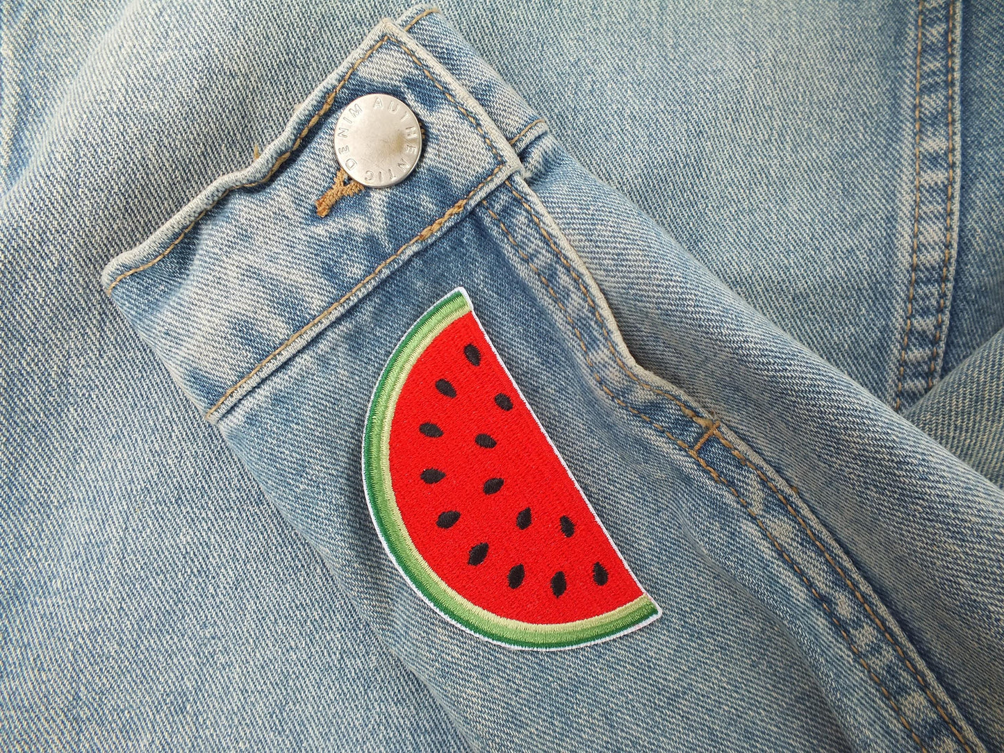 Palestine Embroidered Patch – Watermelon Symbol of Resistance – Iron-On or Velcro Cultural Badge - Round Patch with Bold Colours