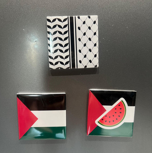 Bold Fridge Magnet for Gaza – Palestine-Inspired Watermelon + Keffiyeh Design – Cultural Activism Gift - Flag of Palestine Locker Magnet