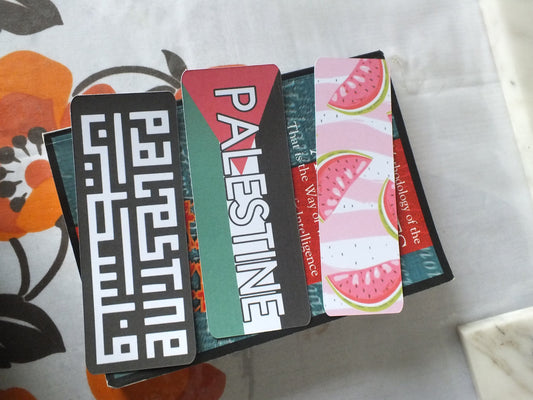 Book Lover’s Palestine Bookmark – Keffiyeh Pattern + Flag – Handmade Cultural Gift with Watermelon Artwork - Pro Palestine Activist Gift