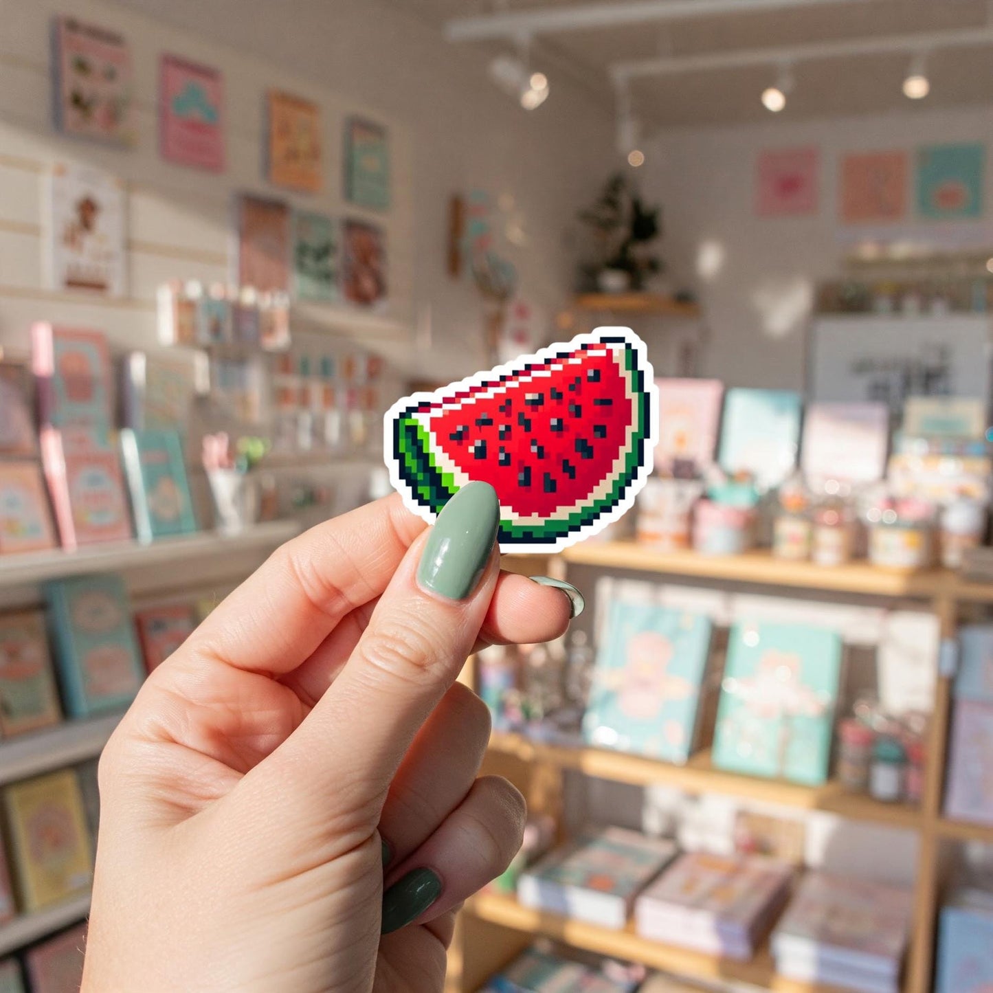 Free Palestine Watermelon Decal - Glossy Sticker for Laptop, Car Window, Water Bottle, iPad, Phone Case, Journal – Symbol of Gaza
