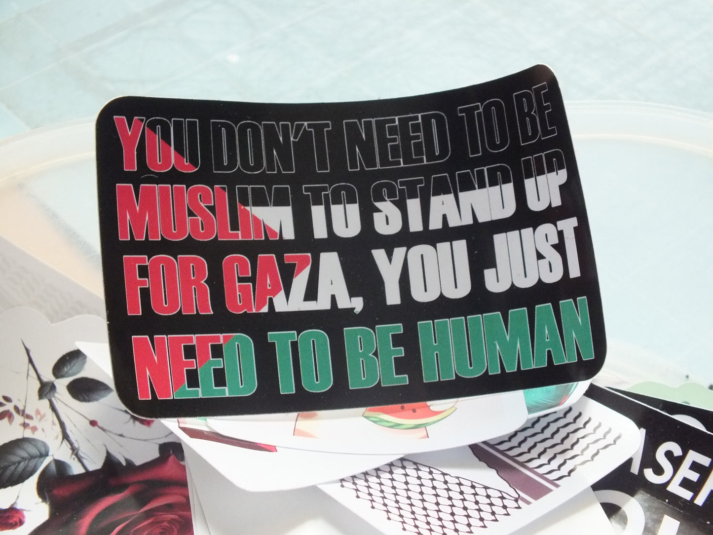 Die Cut Glossy Palestine Flag Sticker – Vinyl Decal for Protest, Awareness, Everyday Use – Support Palestine in Solidarity Gift