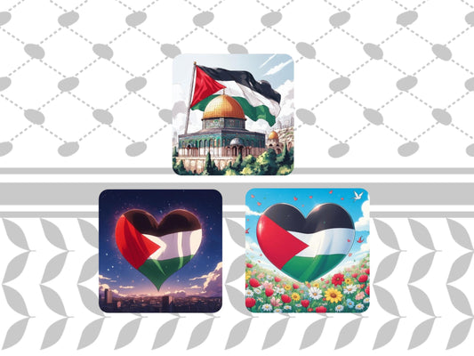 Palestine Support Fridge Magnet – Keffiyeh Vinyl Design for Locker or Office Display - Flag of Palestine for Awareness and Pride