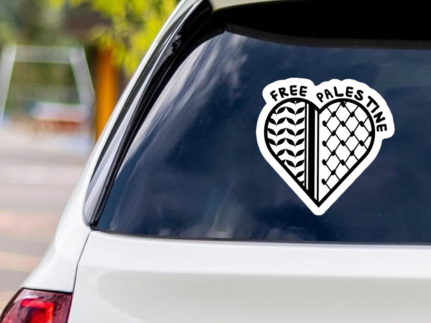 Free Palestine Keffiyeh Pattern Vinyl Decal - Waterproof and Splashproof Options - Perfect for Laptop, Water Bottle, Car Window and Bumper