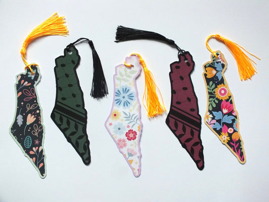 Palestine Support Bookmark – Keffiyeh Embroidery Print – Handmade Gift for Activist Readers - Pro Palestine Gift for Book Lover