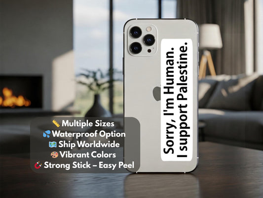Pro Palestine Sticker – Vinyl Decal for Car Bumper, Water Bottle, Journal, Skateboard – Resistance and Awareness Decal for Gaza Activist