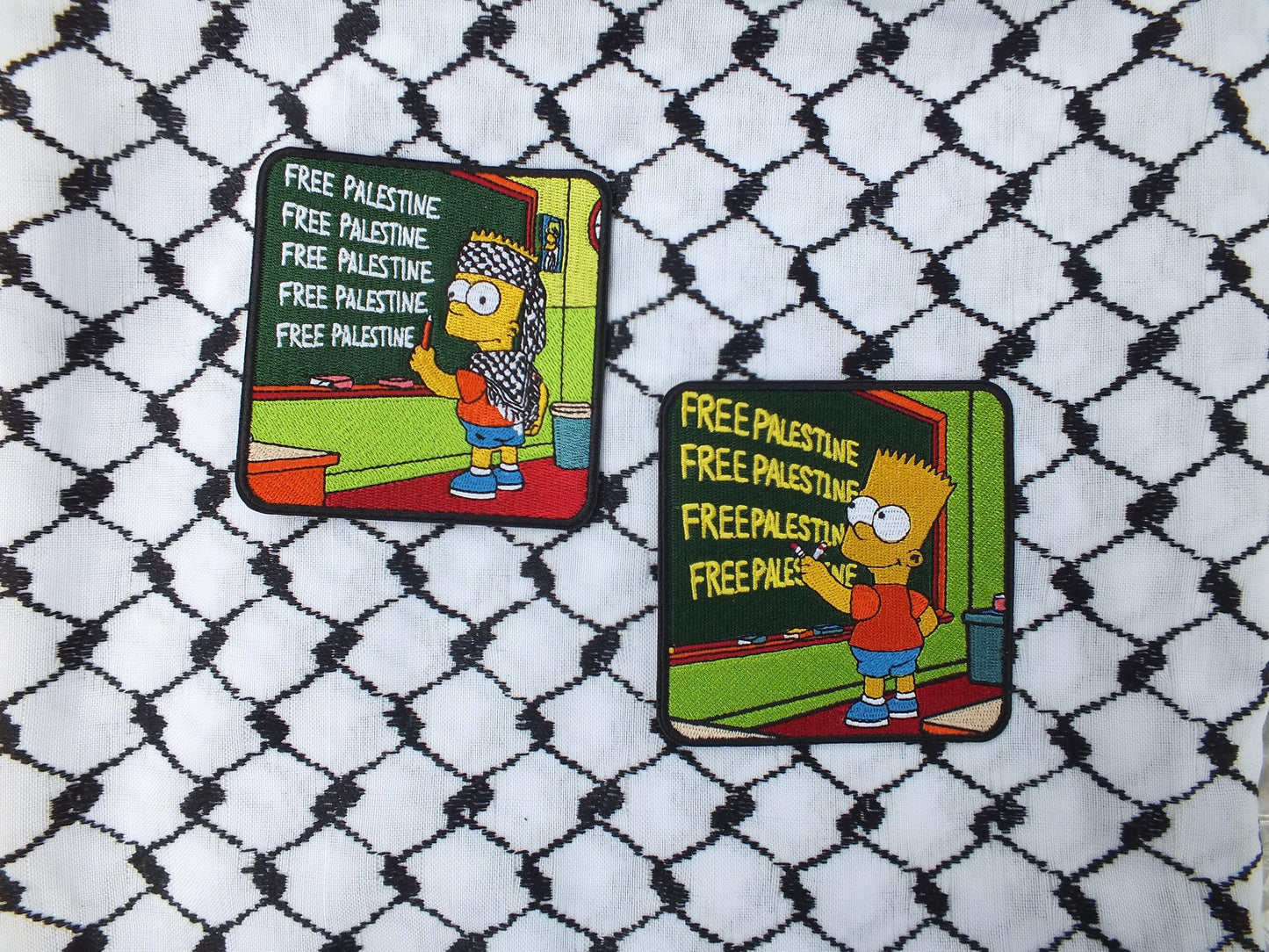 Round Metal Pin for Palestine – Badge with Keffiyeh Print - Protest & Pride Design for Palestinian Activist in Solidarity with Gaza