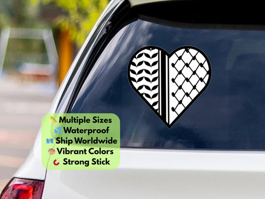 Waterproof Kuffiya Pattern Sticker – Free Palestine Decal, Pro-Palestine Vinyl Sticker, Waterproof Laptop Sticker, Political Activism Gift
