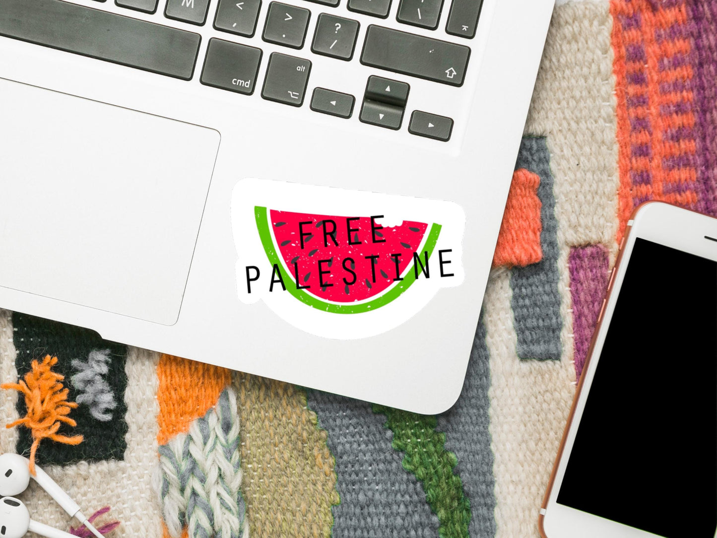 Free Palestine Watermelon Sticker - Palestine Solidarity Vinyl Decal for Laptop, Water Bottle, Car, iPad – Resistance Decal for Gaza