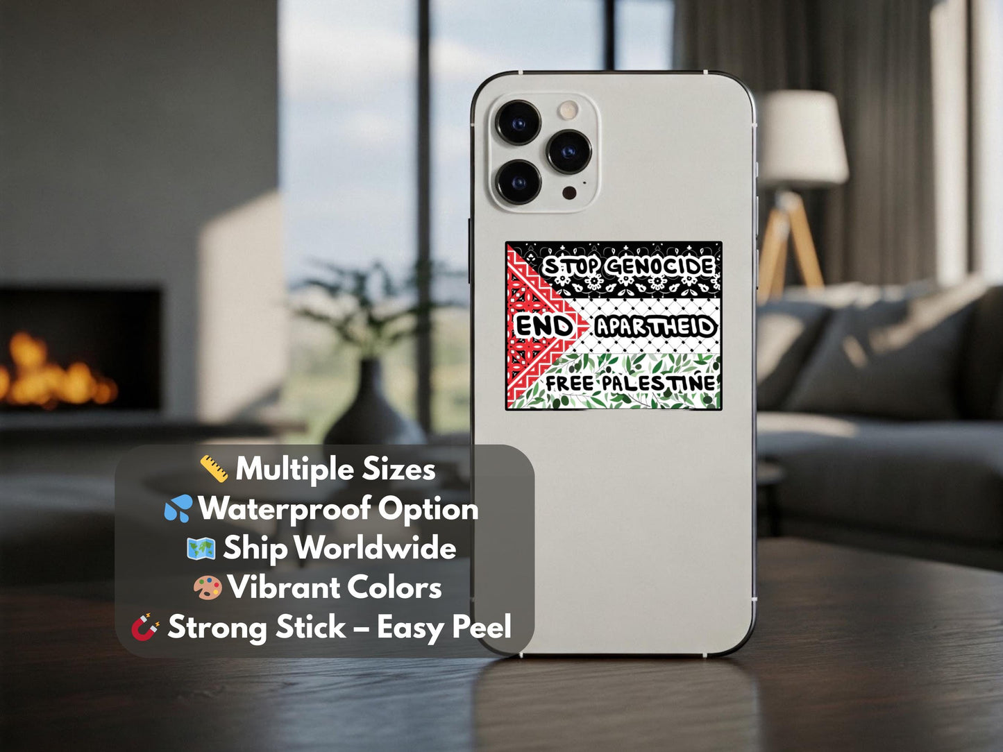 Die Cut Flag of Palestine Sticker – Pro Palestine Activist Art for Laptop, Water Bottle, Window – Durable & Glossy Vinyl Resistance Symbol
