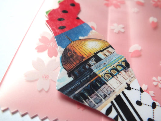 Palestine Watermelon Sticker - Map of Palestine Waterproof Decal for Laptop - Gift for Pro Palestinian Activist in Solidarity with Gaza