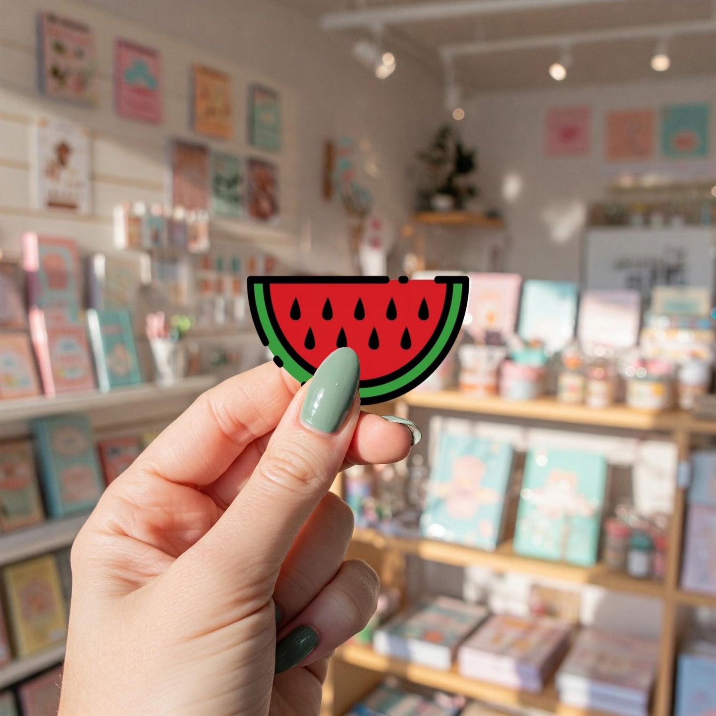 Pro Palestine Watermelon Stickers - Minimalist Decal for iPhone, Car Window, Car Bumper, Water Bottle – Symbol of Palestine Sticker