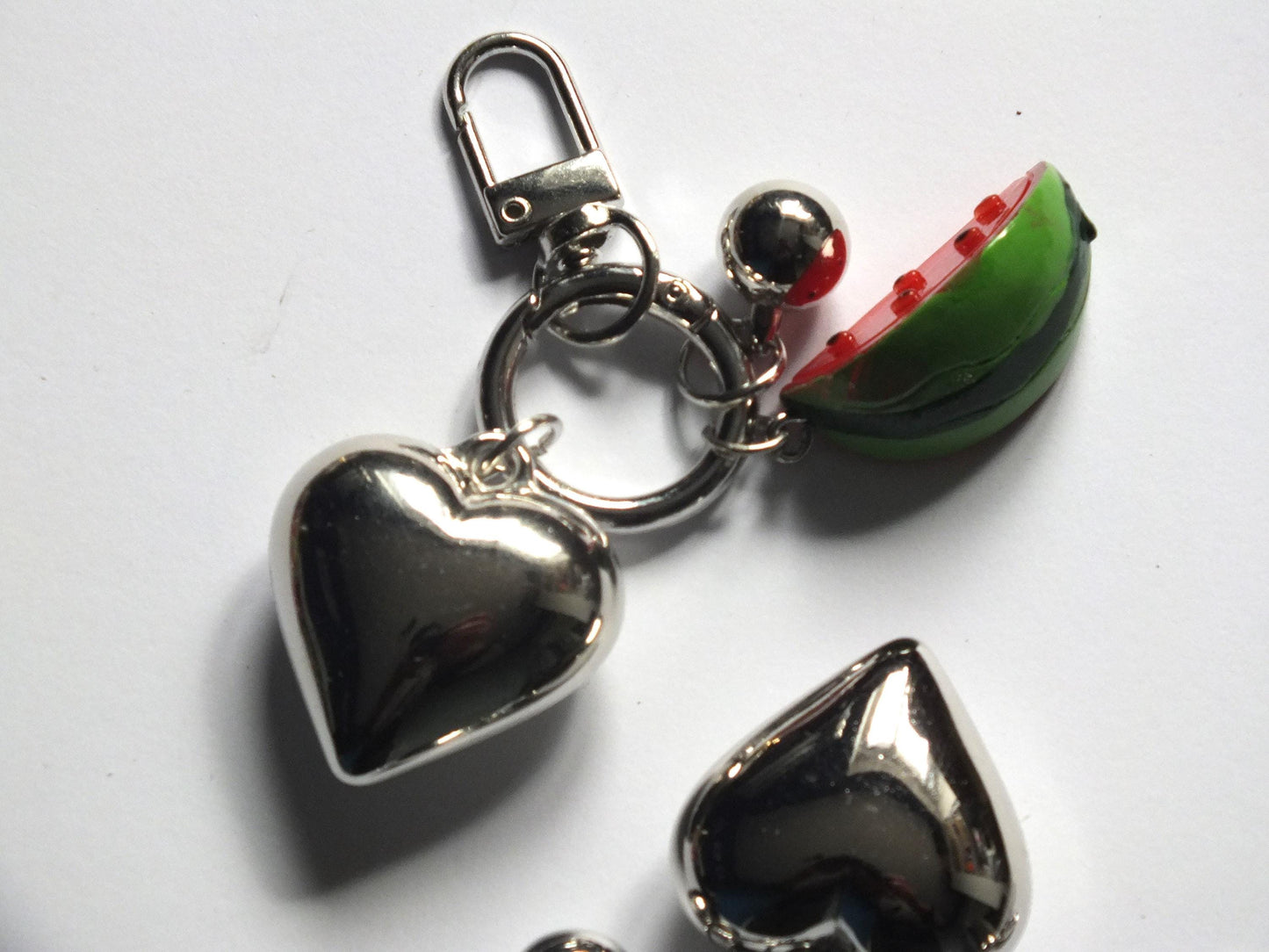 Love Heart Keyring for Palestine Supporter - Protest Keychain – Palestine Keffiyeh Heart + Watermelon – Handmade Activist Gift