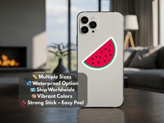 Glossy Pro Palestine Watermelon Sticker - Palestine Solidarity Vinyl Decal for Laptop, Water Bottle, Car, iPad – Resistance Art for Gaza