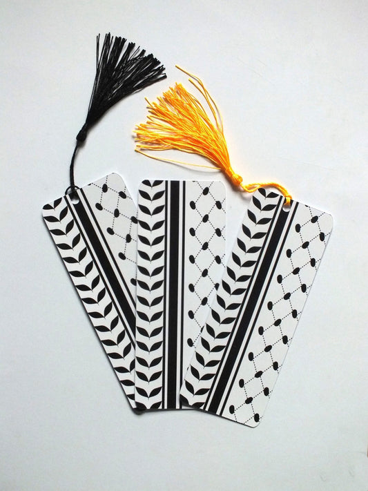 Palestine Keffiyeh Bookmarks - Beautiful & Unique - Proceeds Donated to Gaza Charity - Perfect Gift for Book Lovers - Support a Good Cause
