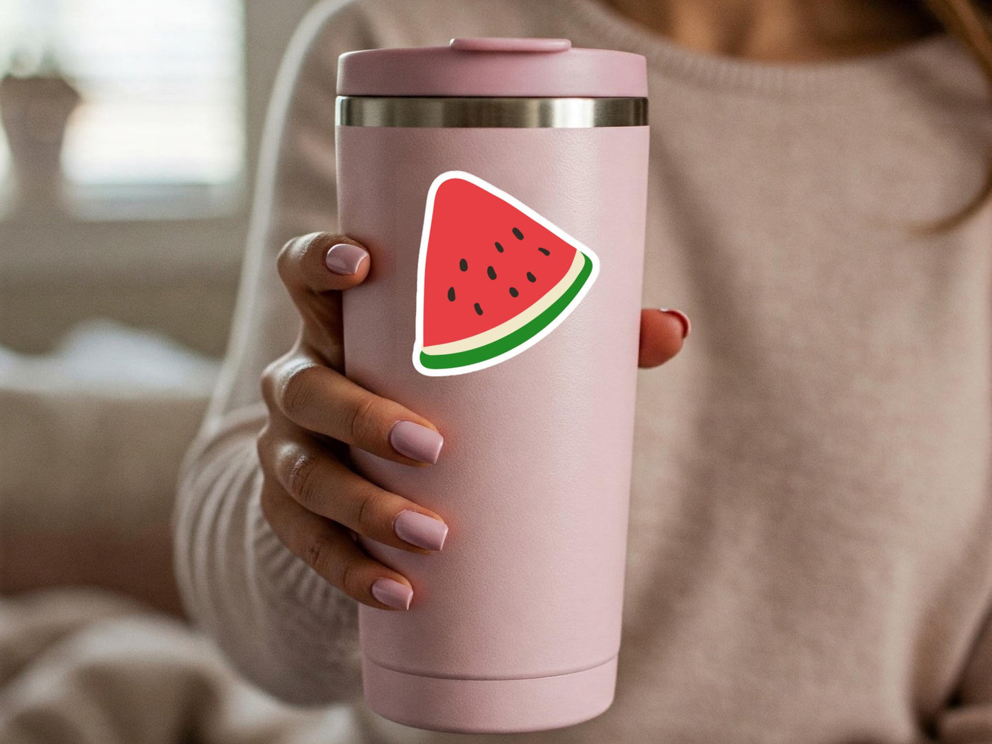 Pro Palestine Watermelon Decal - Glossy Waterproof Sticker for Laptop, Water Bottle, iPad, Phone Case, Journal – Political Stickers for Gaza