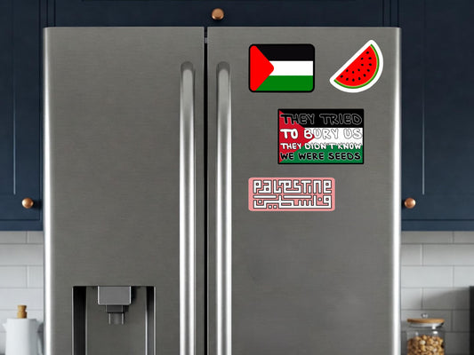Watermelon Magnet – Free Palestine Symbol for Fridge or Locker – Bold Vinyl Activist Art Gift - Palestinian Flag Artwork Design