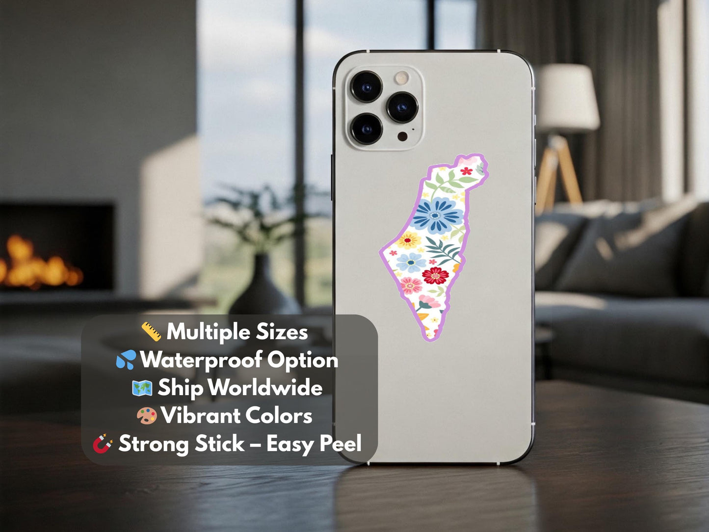 Floral Sticker for Palestine - Bold Glossy Vinyl Decal for Bumper, Water Bottle, Journal – Political Statement - Stand with Gaza Gift