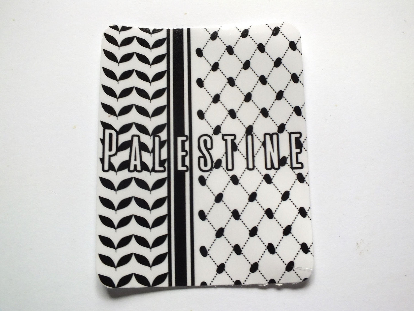 Symbolic Keffiyeh Solidarity Sticker – Glossy Free Palestine Art for Car, Laptop, Water Bottle – Durable Vinyl Decal with Proceeds to Gaza